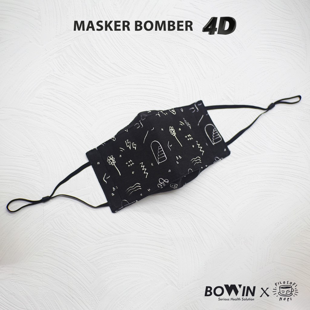 [Bowin X Chicco Jerikho] Masker Bomber- (Masker Kain 4ply / Masker Motor)