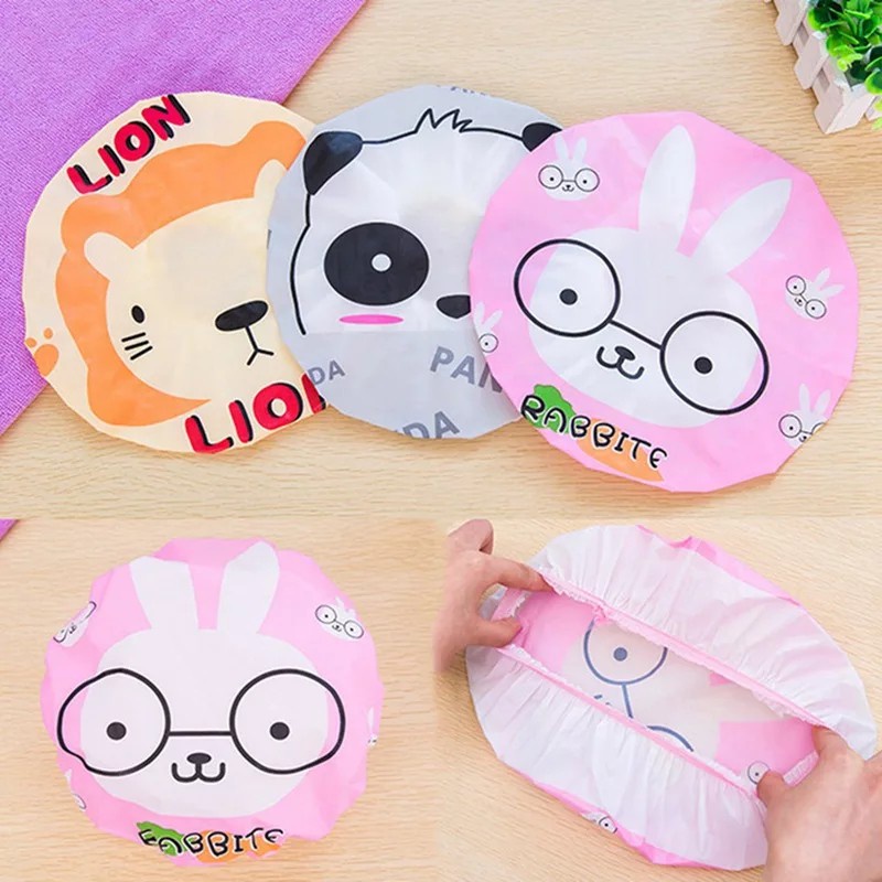 Shower Cap Plastik karakter Lucu - Penutup Kepala Waterproof - Shower Cup