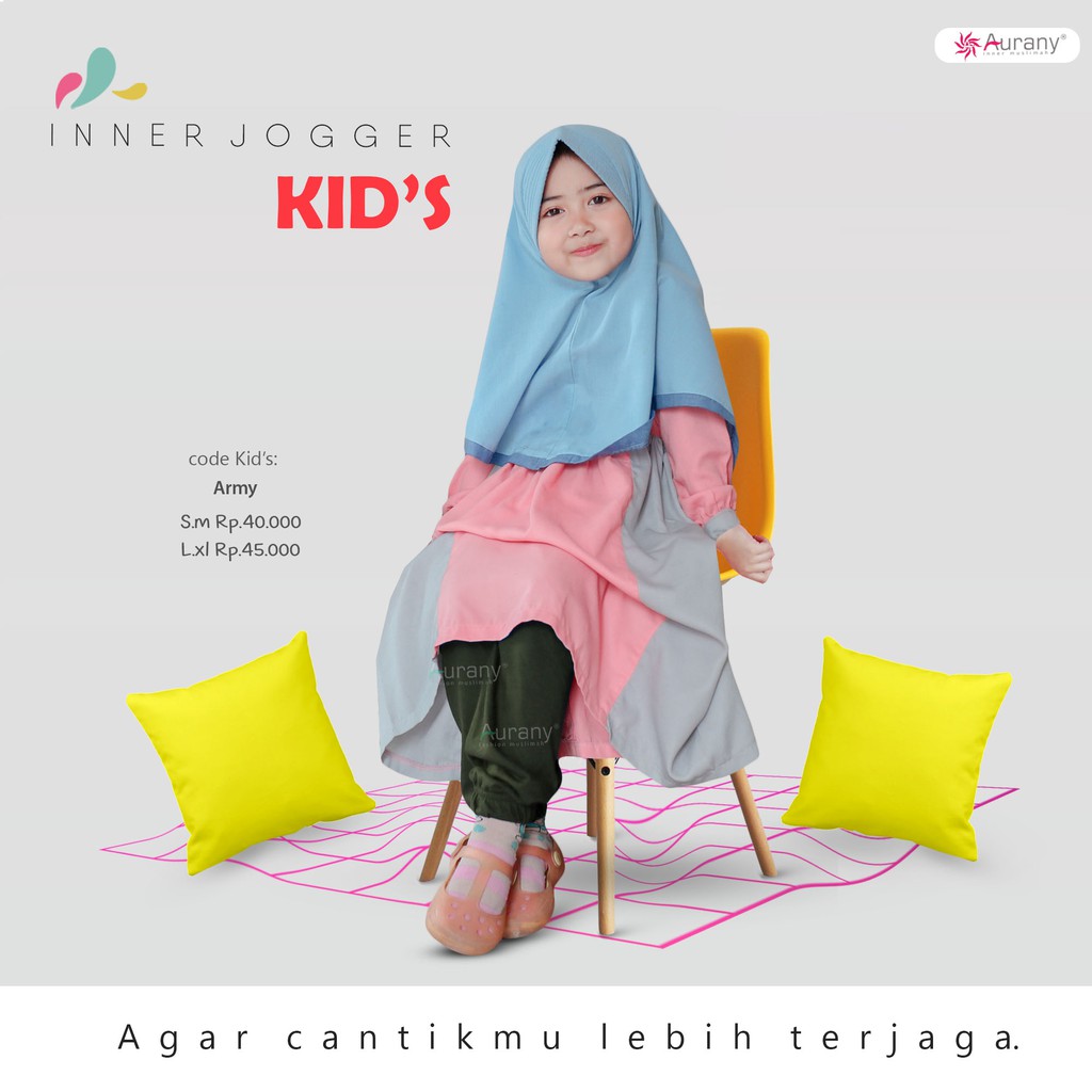 Celana Inner Anak AURANY Legging Dalaman Gamis Leging KIDS Model JOGGER