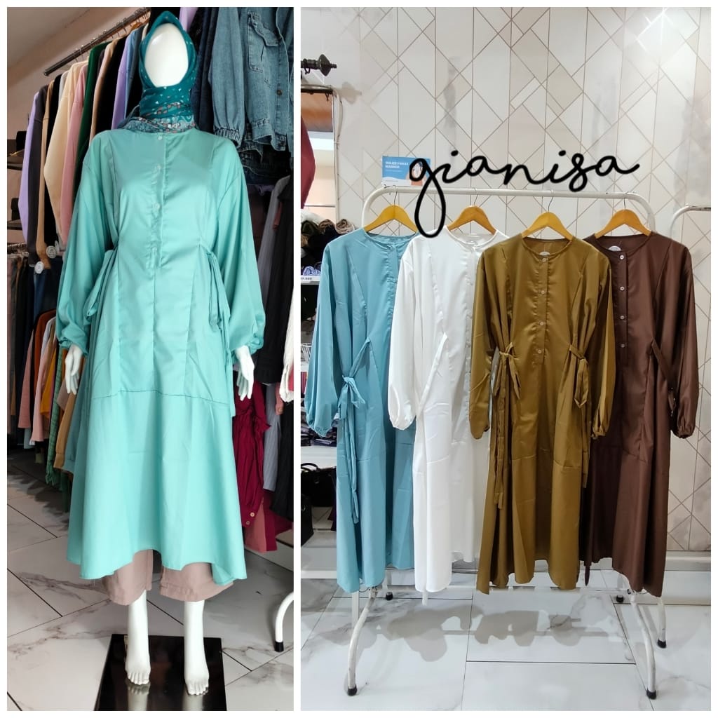 GIANISA | SINTA MIDI DRESS / BAHAN KATUN TOYOBO / MIDI POLOS / MIDI SIMPLE / BUSUI FRIENDLY / WUDHU 