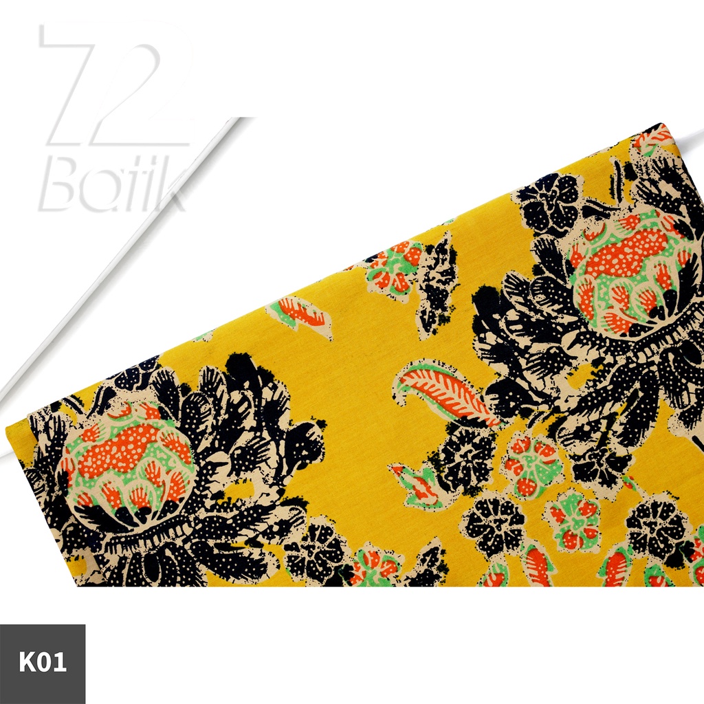 KAIN BATIK PREMIUM Bahan Katun Motif Burung Warna Kuning Hitam Hijau Orange 724860 Cap 72 Jarik Jarit Samping Kebat Panjang Batik Katun Modern Premium Bahan Seragam Batik Pernikahan Kantor Keluarga Murah Kamen Jadi Batik Bali Lembaran