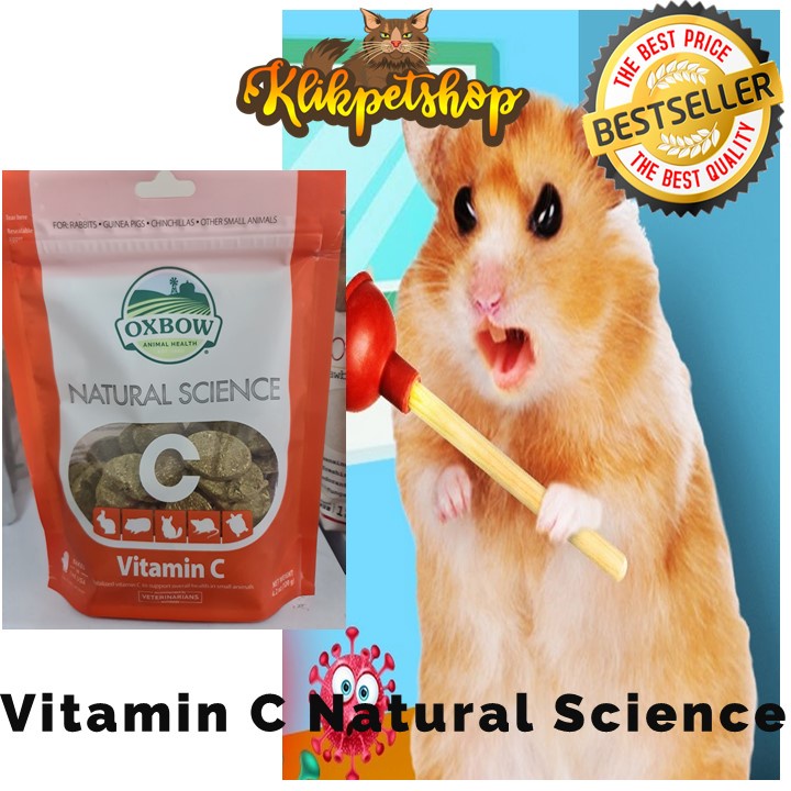 Satu Butir Oxbow Vitamin C 120gr Oxbow Natural Science Vitamin C 120gr Untuk Kelinci , Guinea Pig Hamster Reptil