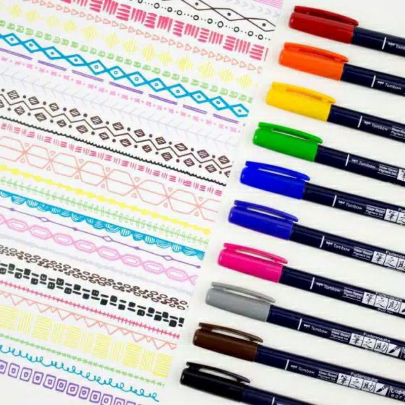 

TOMBOW FUDENOSUKE HARD TIP COLOR BRUSH PEN SPIDOL KUAS WARNA