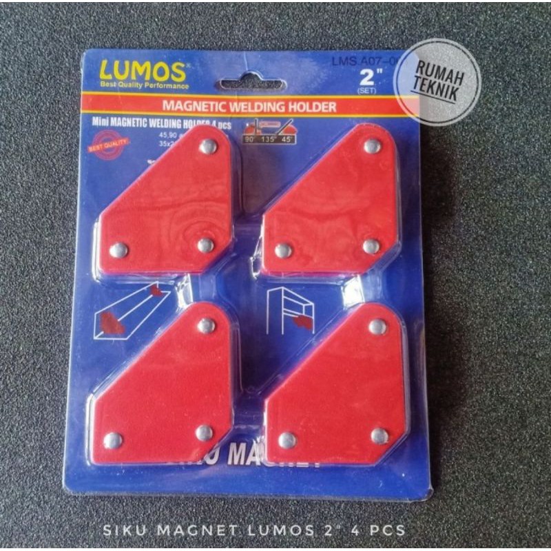 Terbaik siku magnet 2 inch set 4pcs lumos