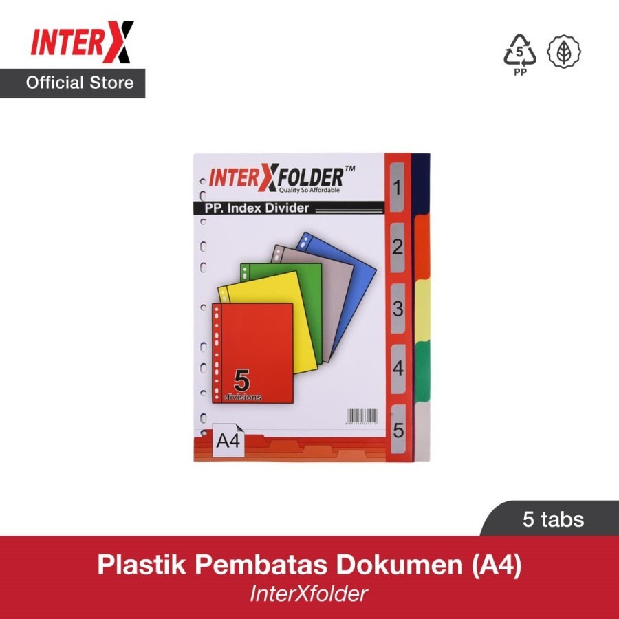 

INTERX Divider A4 5 TAB / Index A4 Inter X Warna 5 Sekat +