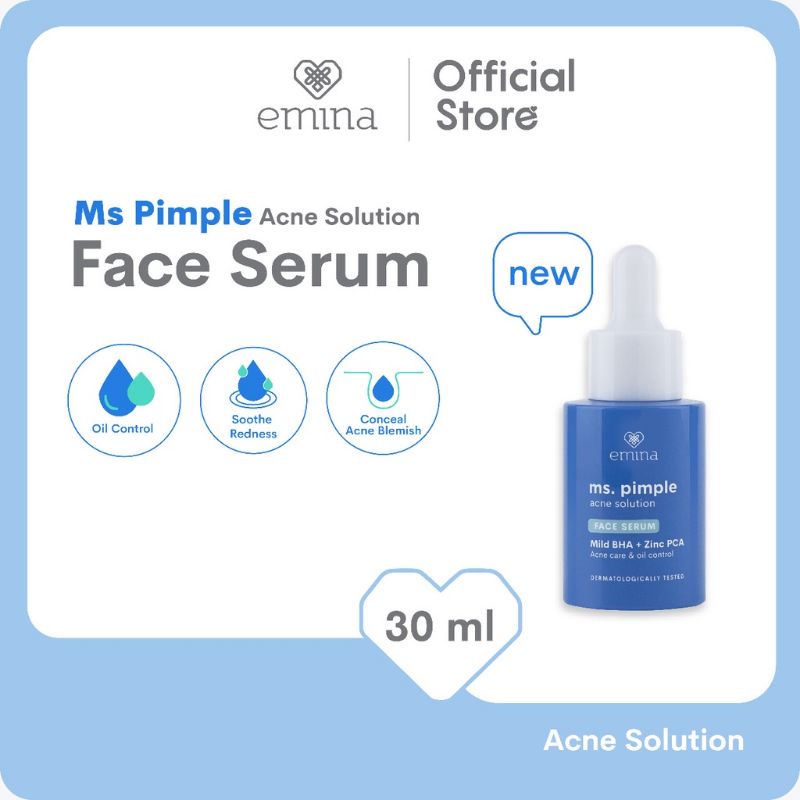 Emina Ms Pimple Acne Solution Series | Calming Gel | Exfoliating Toner | Face Serum | Face Toner | Face Wash | Moisturizing Gel | Spot Gel