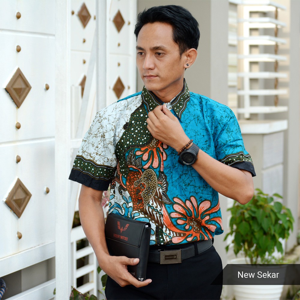 GROSIR TROLIS grosir grup promo39batik batik pria lengan pendek kemeja atasan pria cowok BPPD trolistore-29E