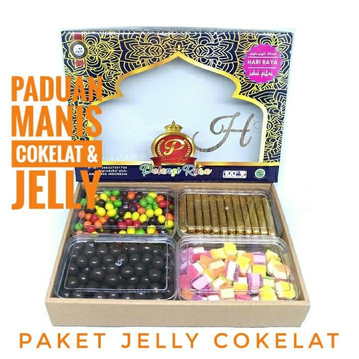 

Paket Coklat & Jelly Pelangi Rasa Isi 4 Toples Pas Buat Lebaran