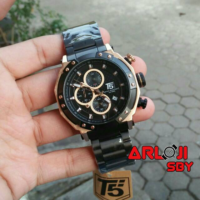 Jam Tangan Pria T5 H3631 Chronograph Sport Original WR free box papper bag