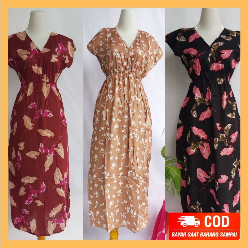 Daster Dress Dres Manohara Panjang Bali Rumah Rumahan Wanita Kekkinian Homey Dress Rayon