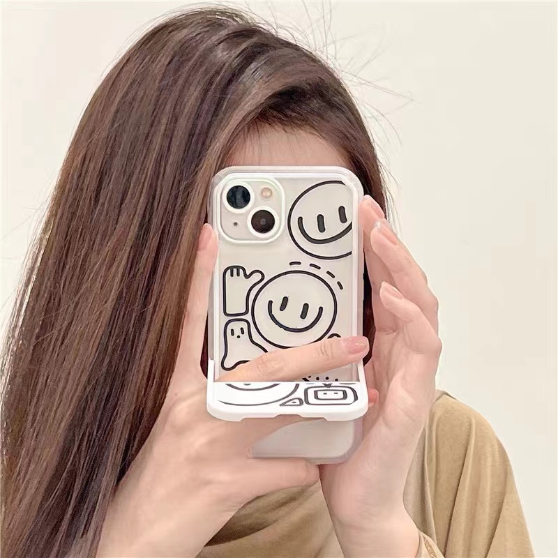 Soft Case TPU Transparan Motif Smiley Cover iPhone 13 12 Pro Max 11 XS XR X 8 7 6S Plus