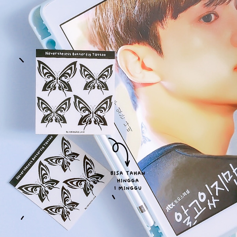 [READY + DEFECT] PEMBELIAN MIN.10rb Nevertheless Butterfly Temporary Tattoo (Jae Eon ver)