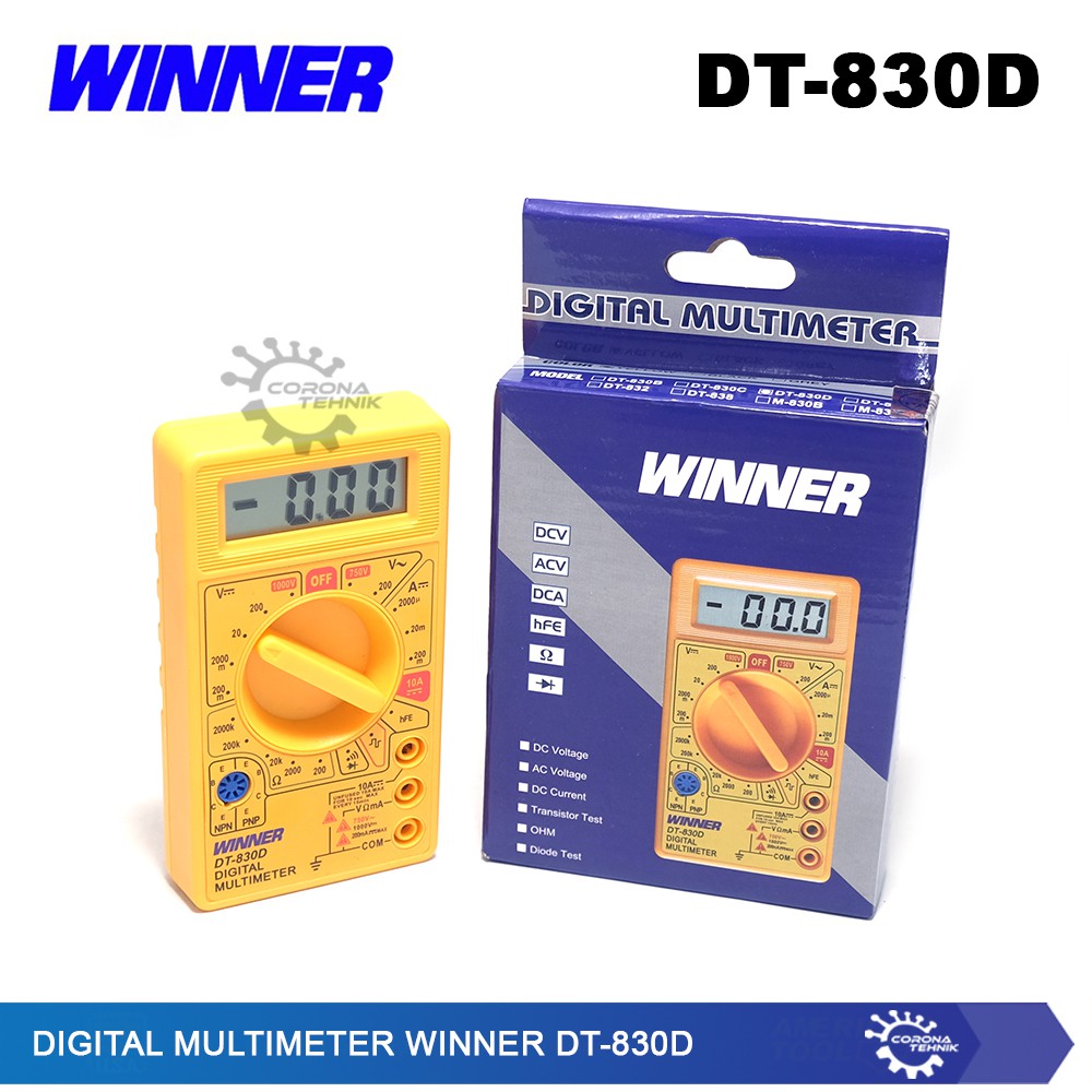 DT-830D - Yellow - Digital Multimeter Winner