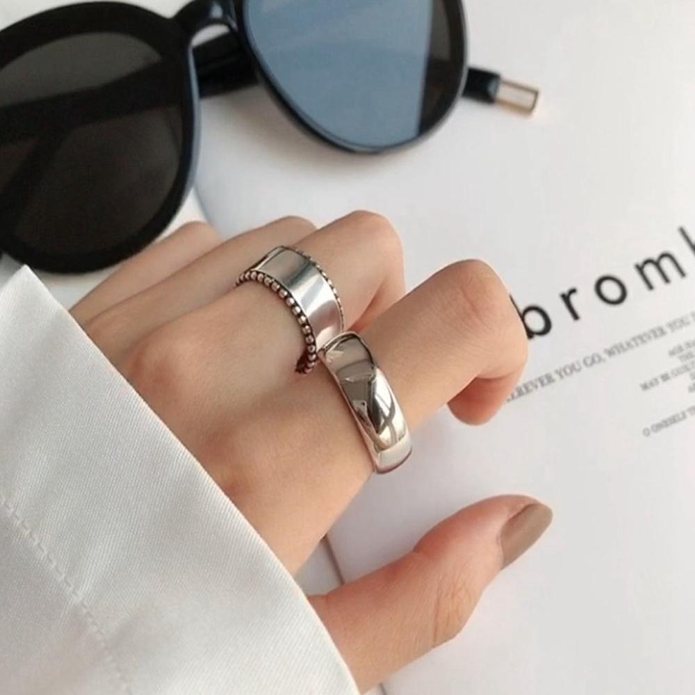 Agustinina Rimmed Cincin Terbuka Minimalis Korea Perhiasan rings Perempuan Tembaga Menebal Cincin Ekor