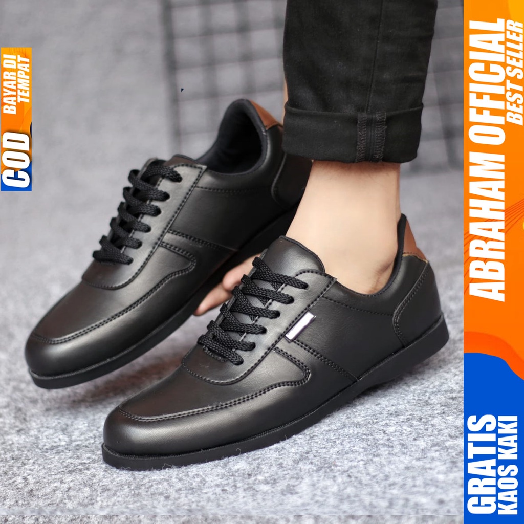 ABRHM COSENZA Sepatu Formal Casual Pria Kerja Cowok Kulit Pu Original