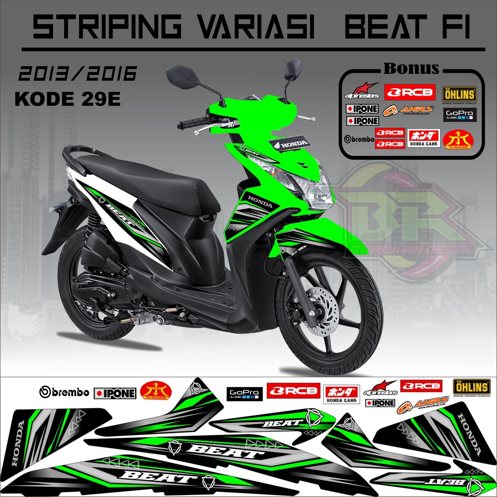 Striping Beat Fi 2013-2016 Stiker Lis Motor Beat Variasi kode 29