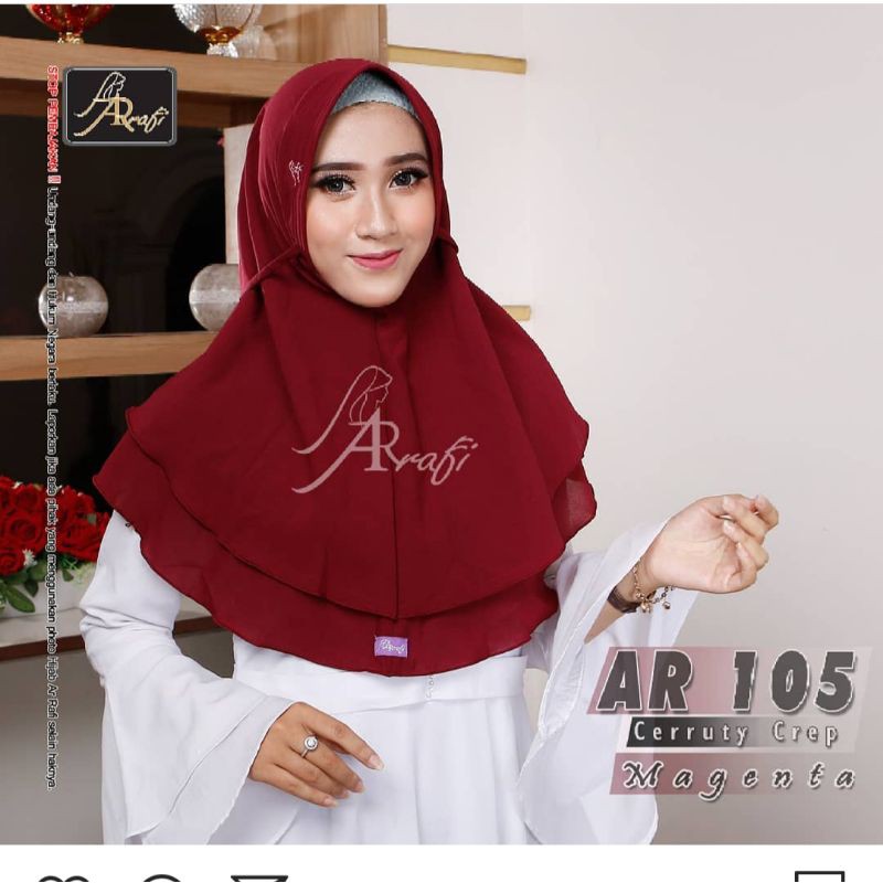Hijab arrafi kode AR 105 standar hijab instan original || INAYAHHIJAB-Magenta