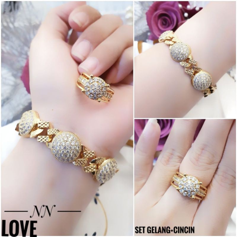 Xuping Gelang Dan Cincin Lapis Emas 2203n