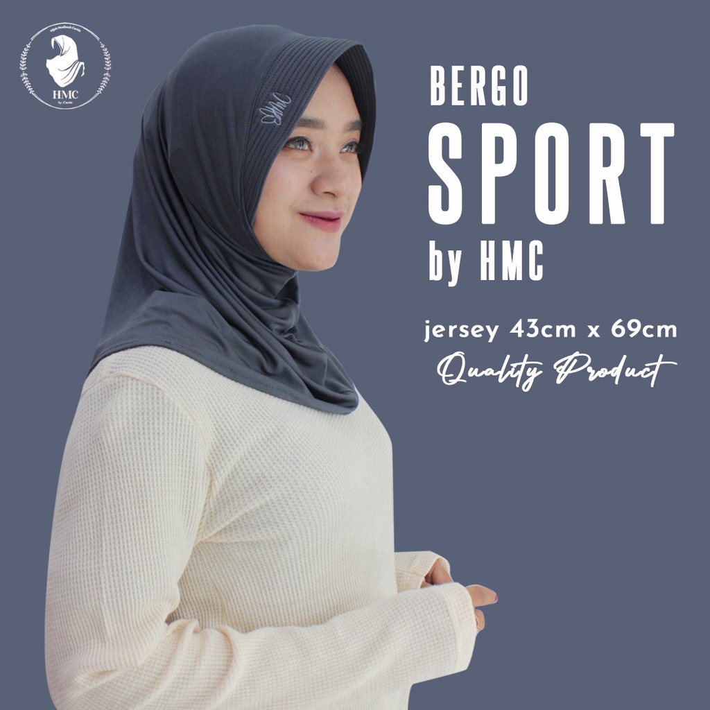 Jilbab Sport Murah Hijab Olahraga Bergo Jersey Instant Premium || Hijab volly-4