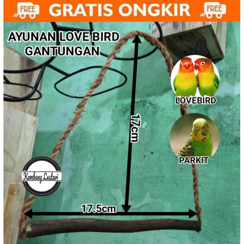 Ayunan Burung Lovebird Parkit Mainan Gantungan Burung
