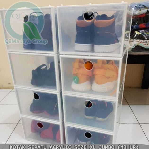 KOTAK BOX SEPATU ACRYLIC TRANSPARAN JUMBO BESAR HONGTA