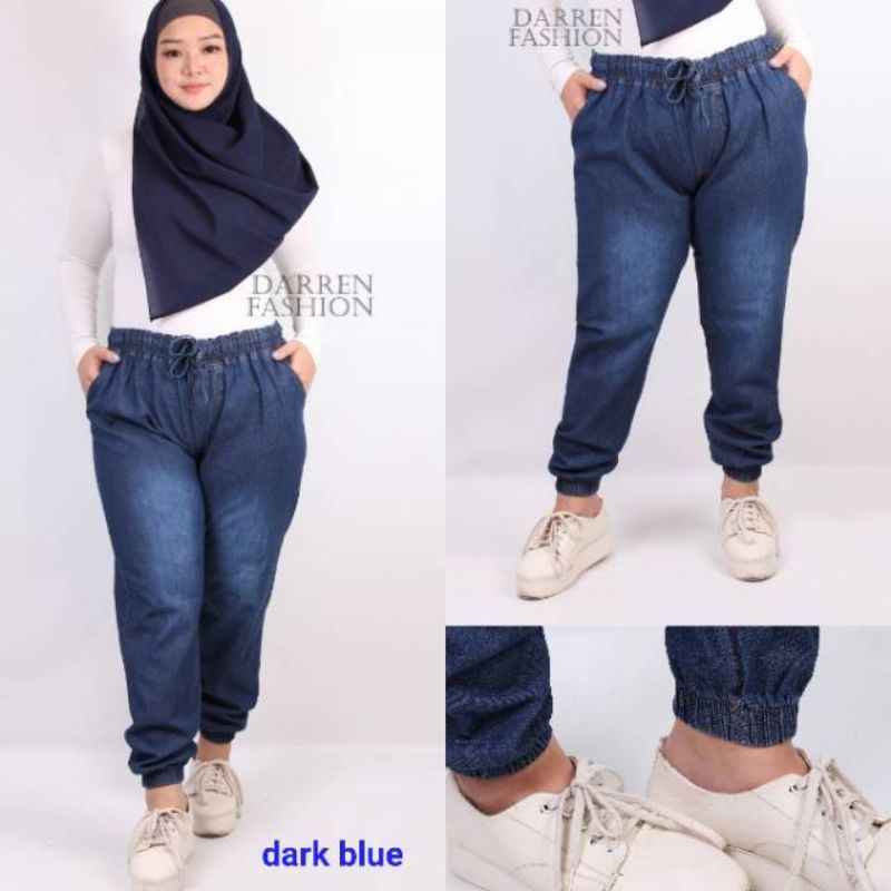 4s Grosir Solo || Jogger Pants  Jumbo Jeans Denim . Celana Panjang Jogger Jeans XL fit XXL Murah . Jogger Jumbo wanita