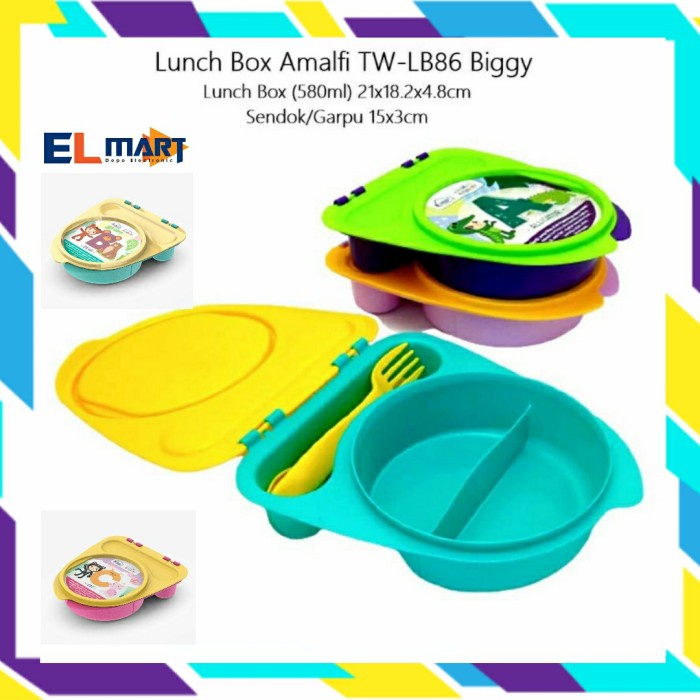 Tempat Makan Anak Bayi Lunch Box Kotak Makan Free Sendok Garpu LB05