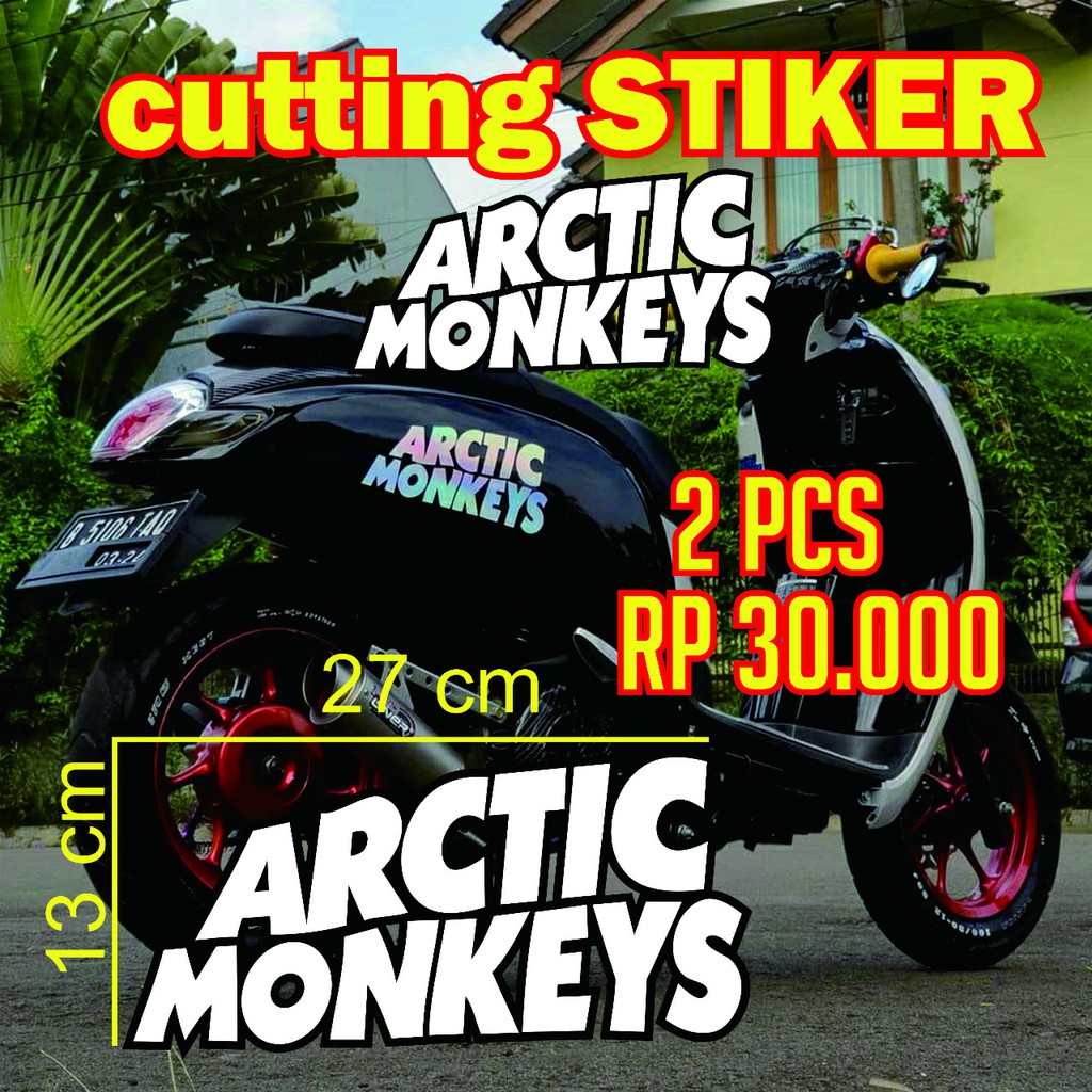

cutting stiker artic monkeys warna putih
