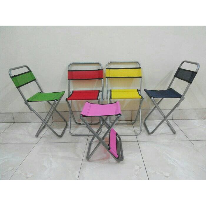 Kursi Lipat Mini & kuat rangka besi- Bangku Outdoor portable - mancing