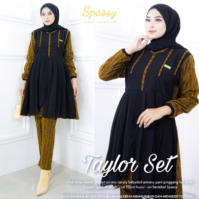 ZS SETELAN CELANA WANITA // TAYLOR SET // BAHAN KATUN RAMI MIX CERUTY // LD 110 BY SPASSY