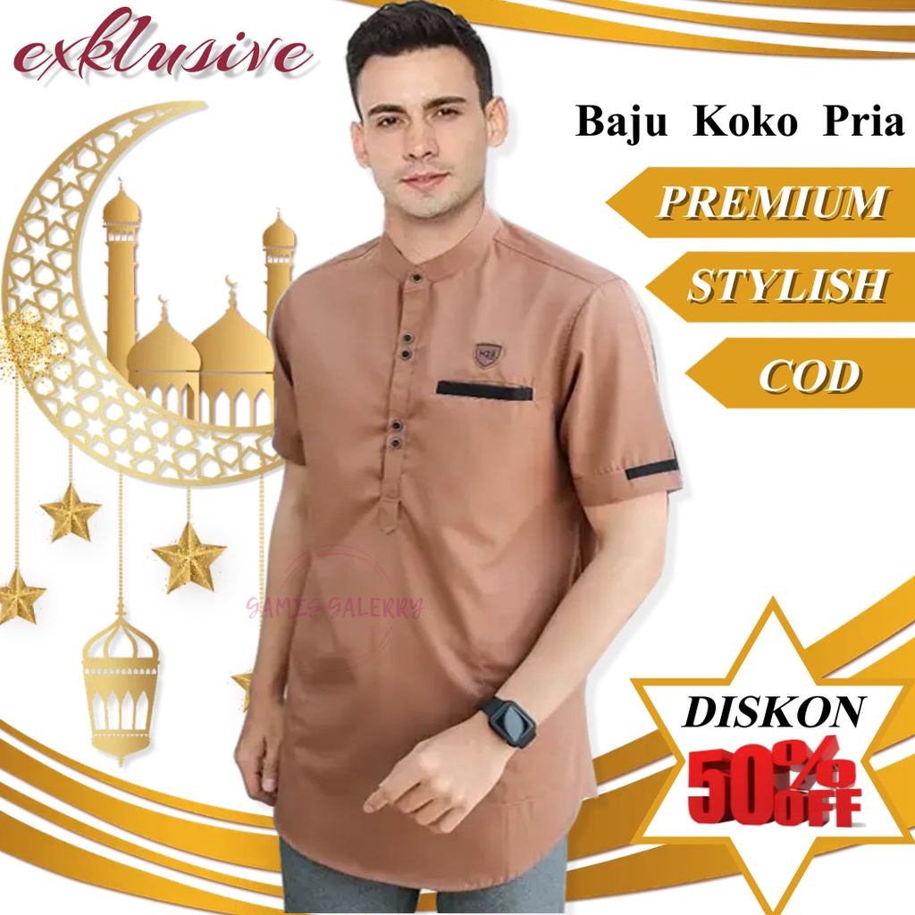 Baju Koko Pria Dewasa Lengan Pendek Premium Kurta Pakistan Exklusive Premium