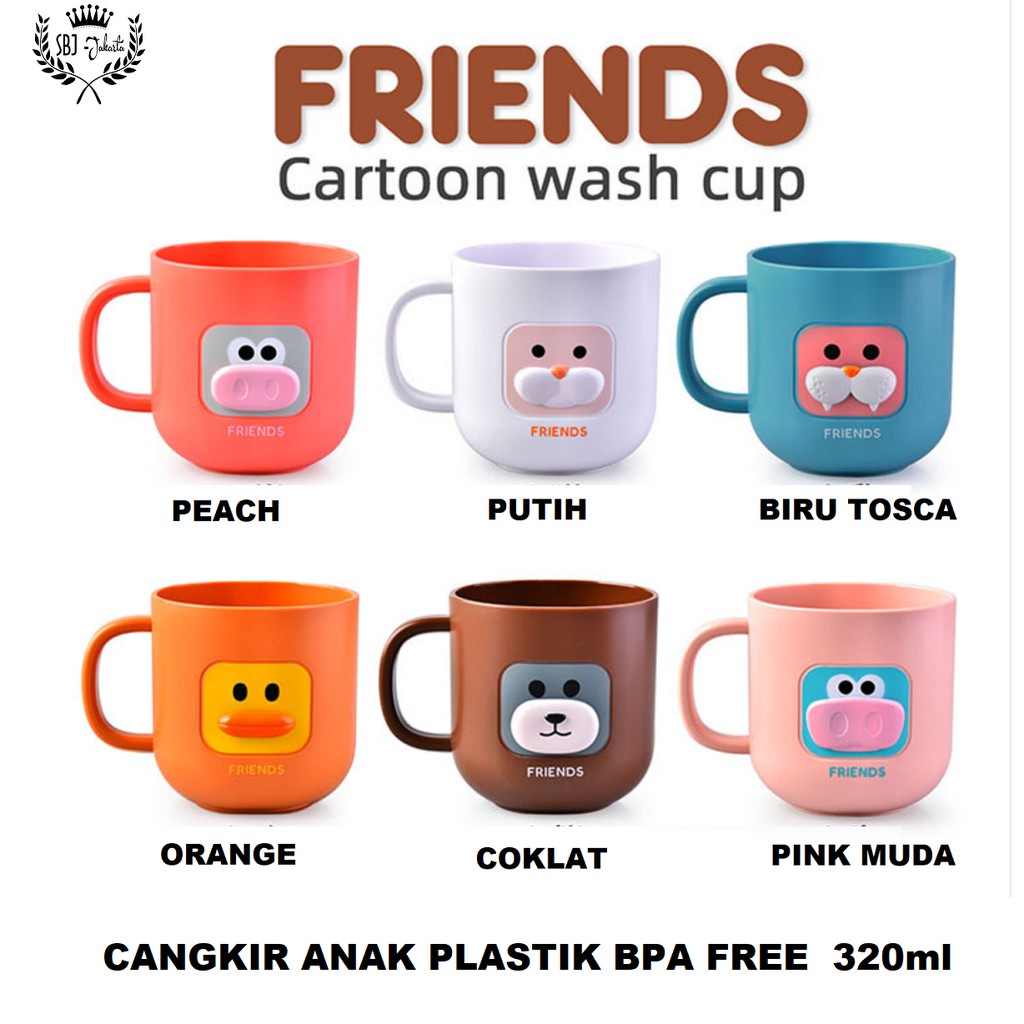 Mug Gelas Cangkir Plastik anak Lucu PP Food Grade BPA FREE 320ml