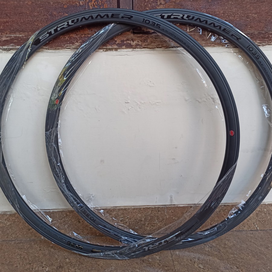 VELG RIM BALAP STRUMMER AEROROAD 1035 UKURAN 700 32H 20 24H DISCBRAKE ROADBIKE SEPEDA BICYCLE PARTS 
