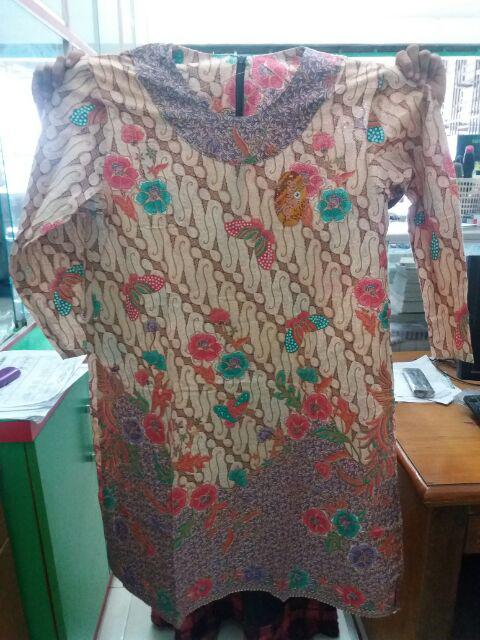 Miya Tunik Parang Gading Tunic Panjang Long Blouse Batik Pastel Soft Seragam Kantor Kerja Wanita
