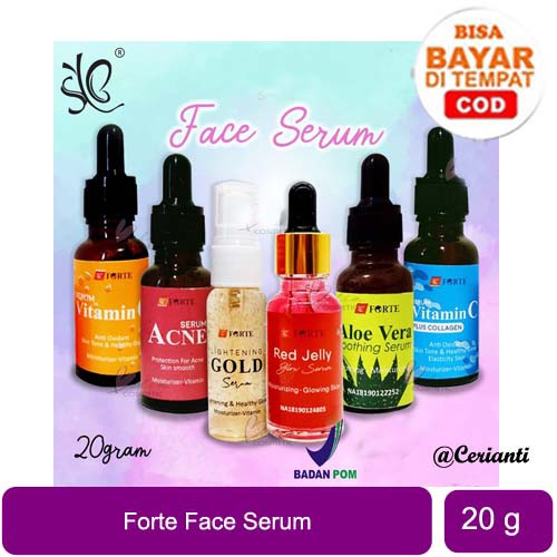 SYB Forte Red Jelly Glow Serum | Gold Acne Vitamin C Aloe Collagen Face Serum 20g | BPOM