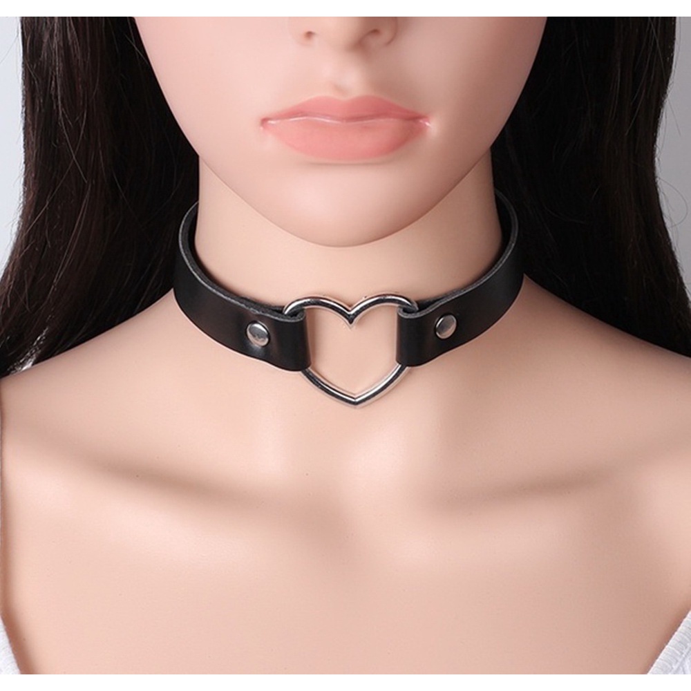 SK0007 - Leather Choker Gothic Adjustable Model Korea Kpop BTS EXO NCT