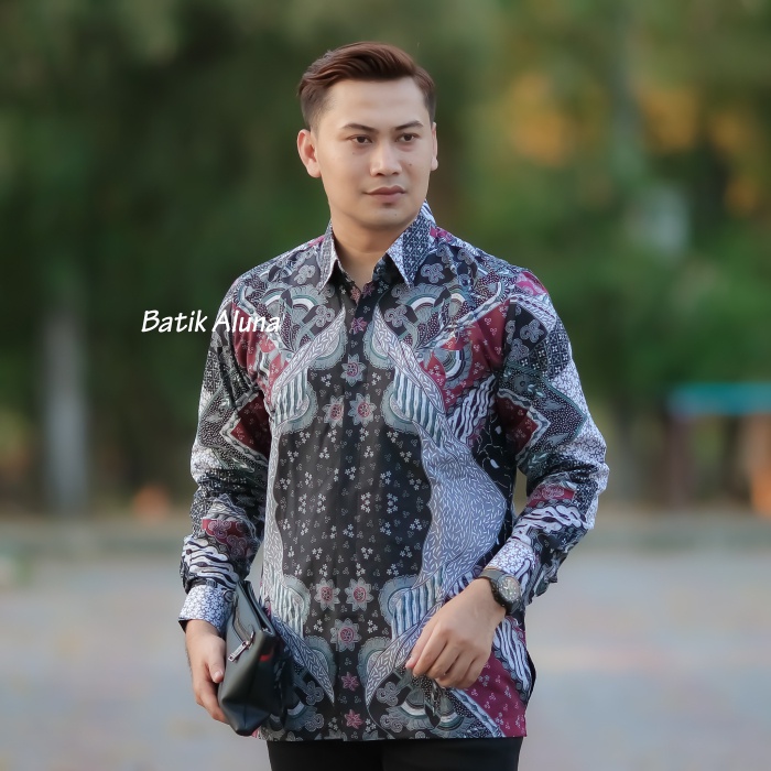 Batik pria lengan panjang Baju Kemeja Batik Pria Premium Lengan Panjang Jumbo Reguler PL 104