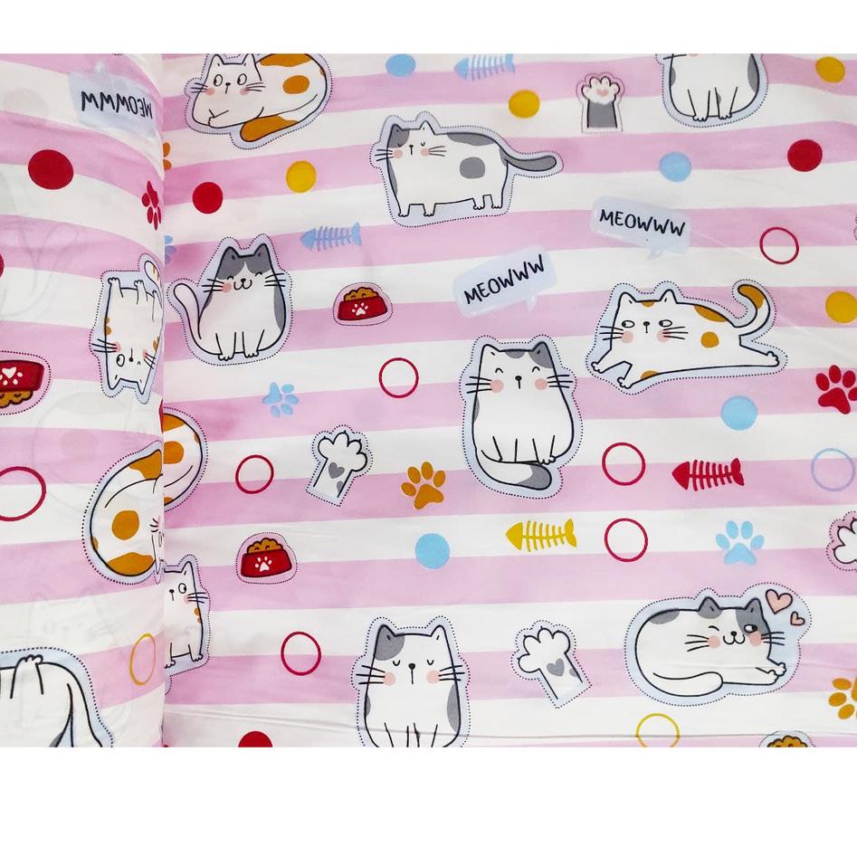 Harga Spesial.. KONICO Bahan Kain Sprei Bahan KATUN KOREA Motif anak CAT FISH ( KAIN METERAN ) 8N0