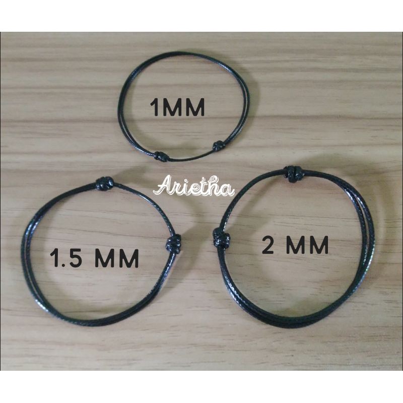 GELANG TALI POLOS WARNA HITAM TALI KOREA