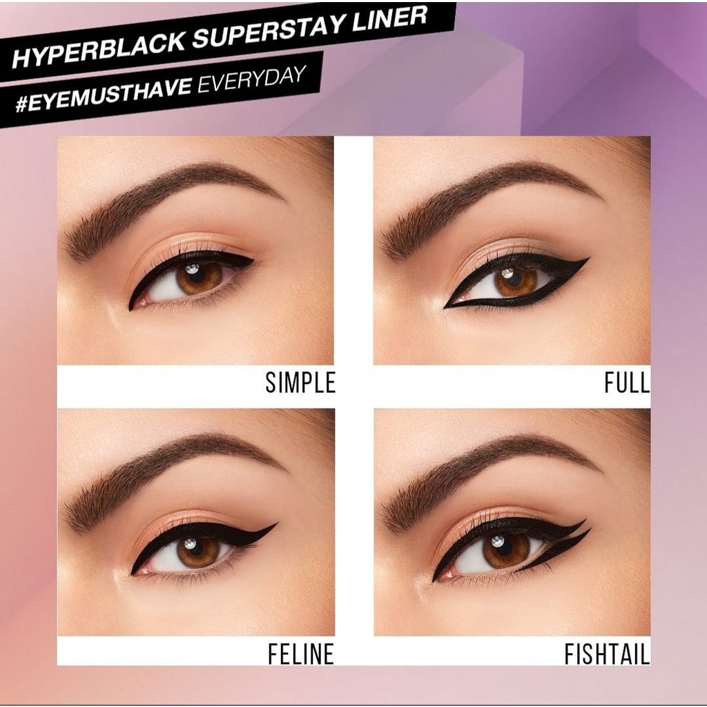 `ღ´ PHINKL `ღ´ 🅼🅰🅺🅴 🅾🆅🅴🆁 Make over hyperblack superstay liner eyeliner waterproof anti luntur