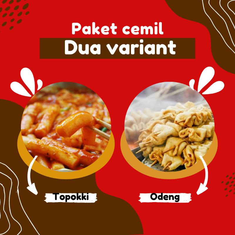 

Paket Cemil Dua Varian Tteokbokki Topokki dan Odeng eomuk Murah