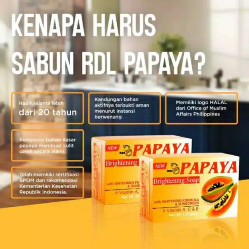 Sabun Pepaya RDL Original 100% 135gr (Besar)
