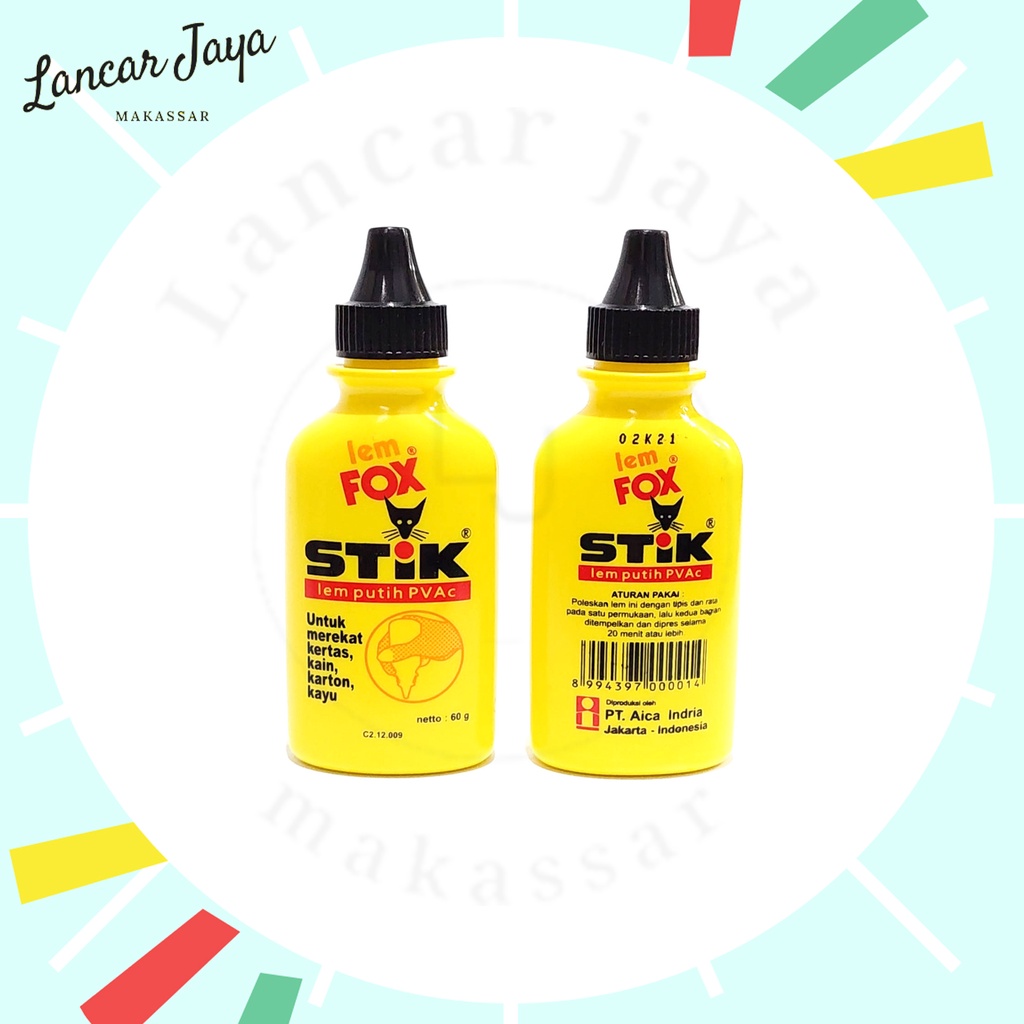 

[ 1 PCS ] Lem Putih PVAC Lem FOX STIK 60 gr