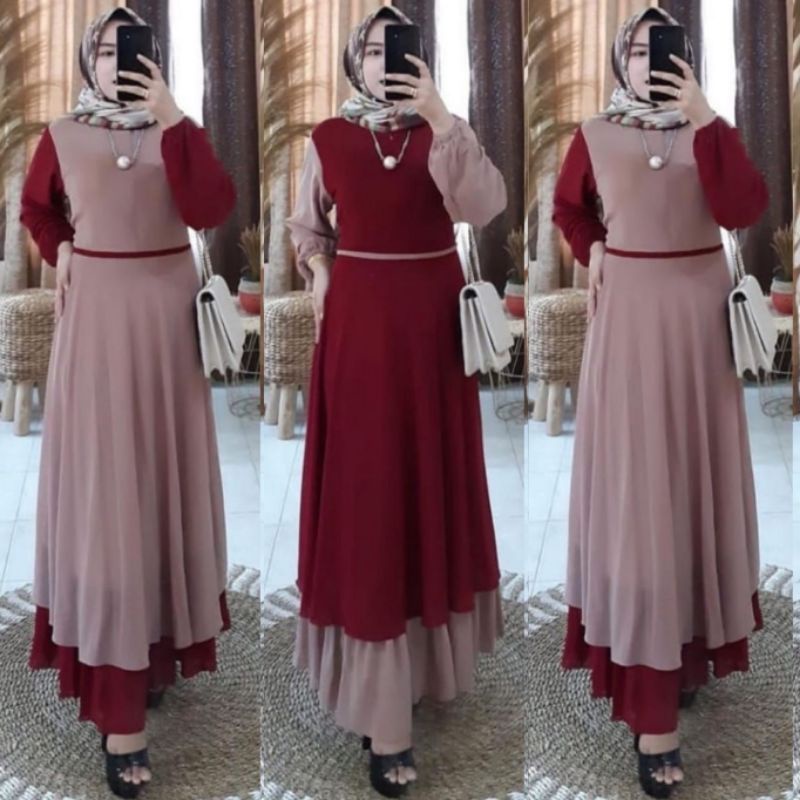 Gamis Malaysia ANDRIA MAXY Bahan Ceruty  LD 108