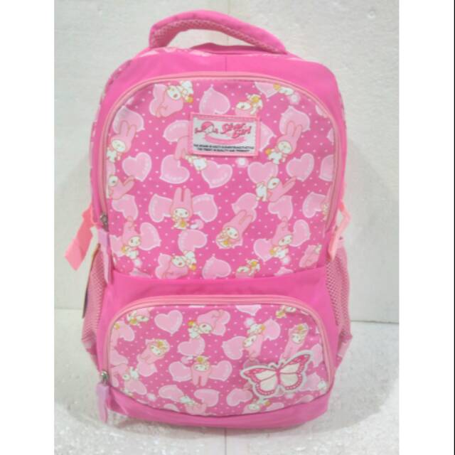 Tas ransel sekolah silver girl pink love. Tas silver girl laptop import