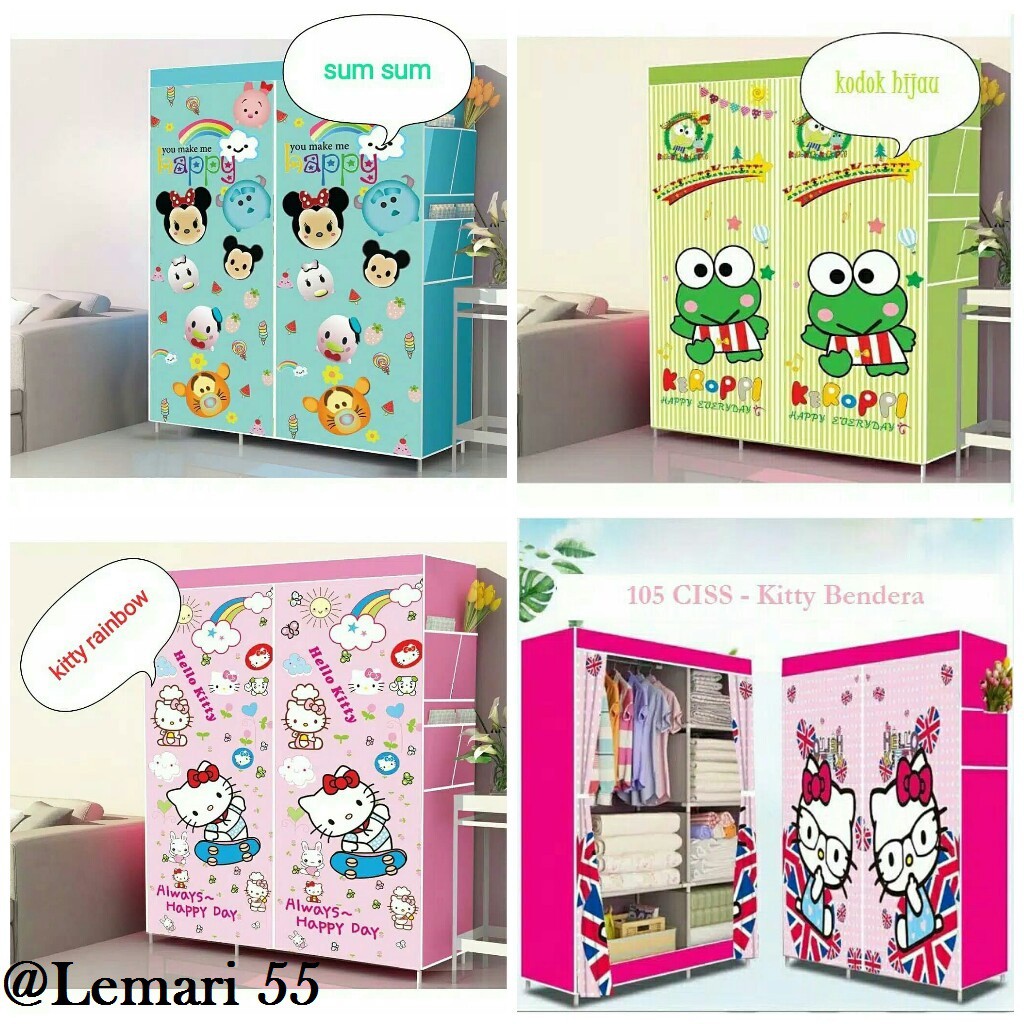  LEMARI  PAKAIAN  KAIN KARAKTER 105 CI SS Shopee Indonesia