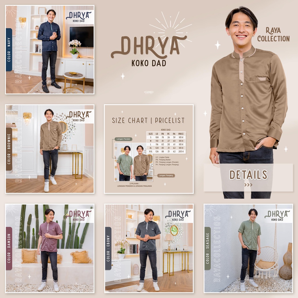 BUSANA MUSLIM LAKI-LAKI KOKO SARIMBIT DHRYA FAMILY SET ORIGINAL BY SILMEE INDONESIA