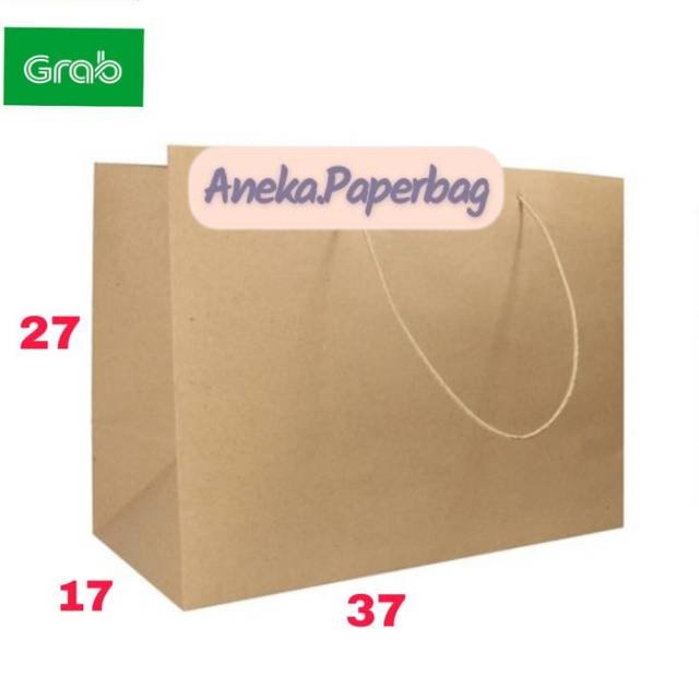 

Paperbag XL Polos 37x17x27 Tas Kertas Tas Tali Goodie Bag Shopping Terlaris