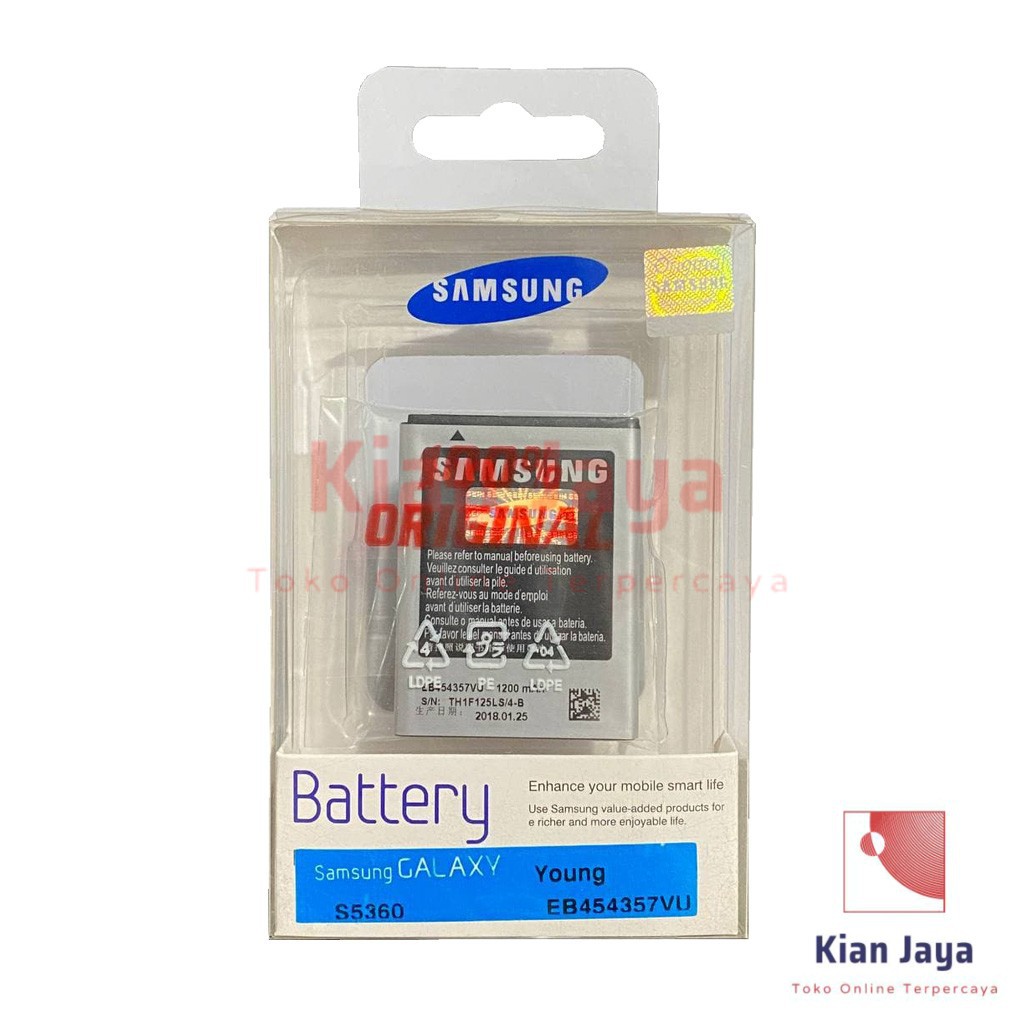 [Garansi 100% Ori] Baterai Samsung Galaxy Young / Fame / S5360 Batre Battery Hp EB454357VU Original