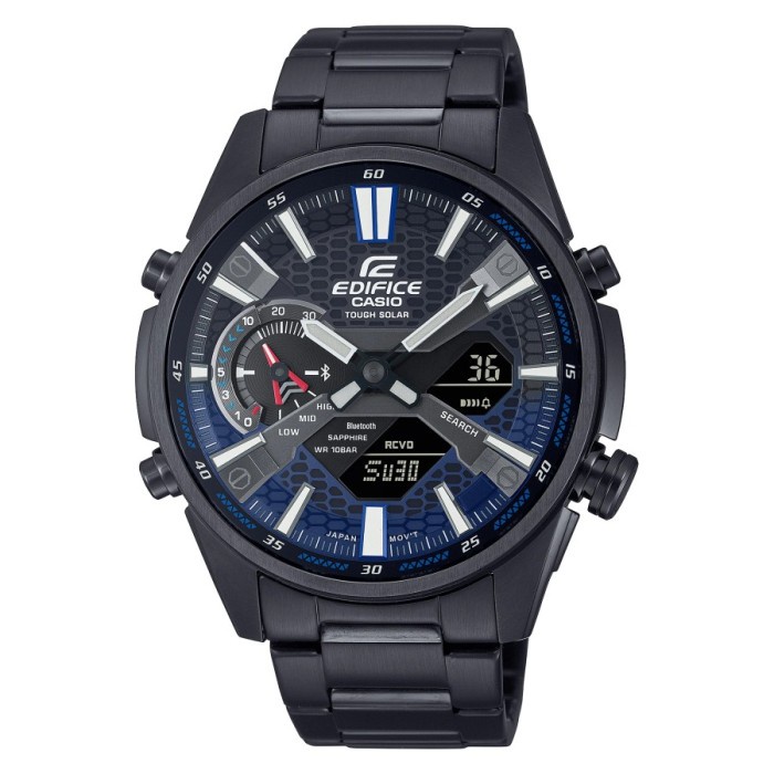 Casio Edifice ECB-S100DC-2ADF Jam Tangan Pria Double TIme Black